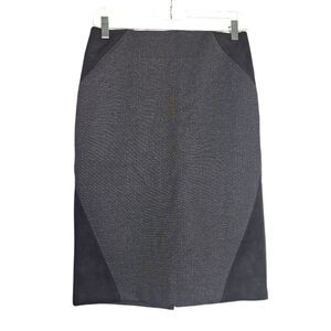 Marc New York Womens Pencil Skirt Pull On Faux Suede Black Gray Small